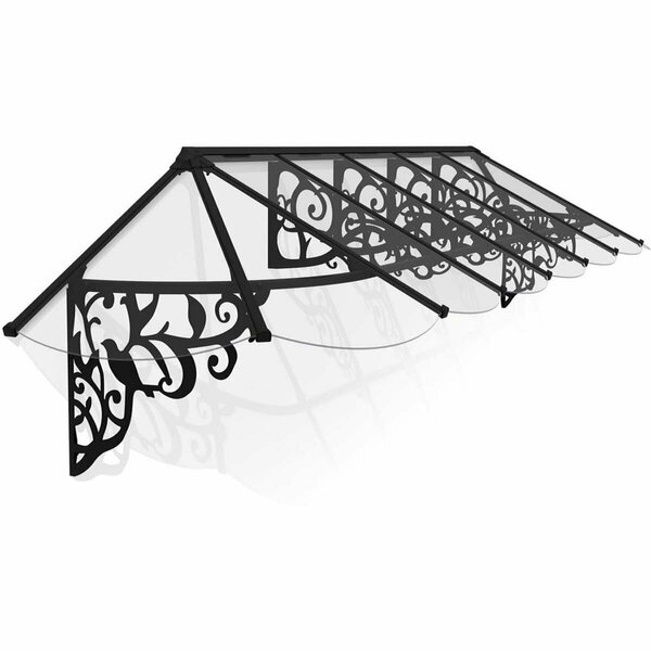 Invernadero 14 x 3 ft. Lily 4178 Window Awning Black & Clear IN3124828